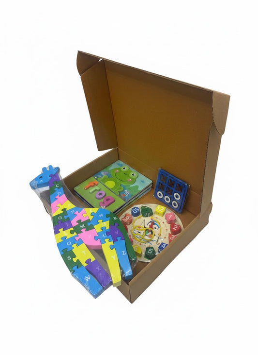 Roots & Wings | Educational Wooden Toy Kit | Ages 3-6 Years | Four Developmental Toys